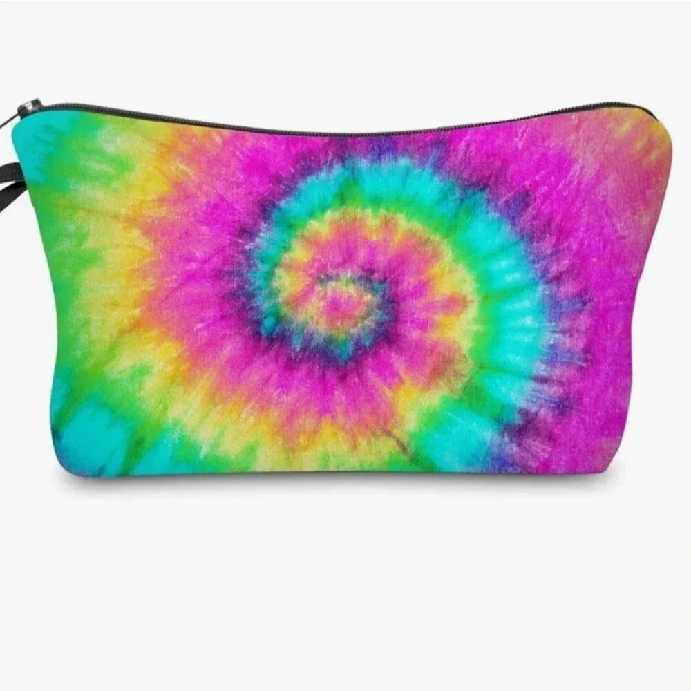 Cosmetic Bag Tie Dye zipper closure